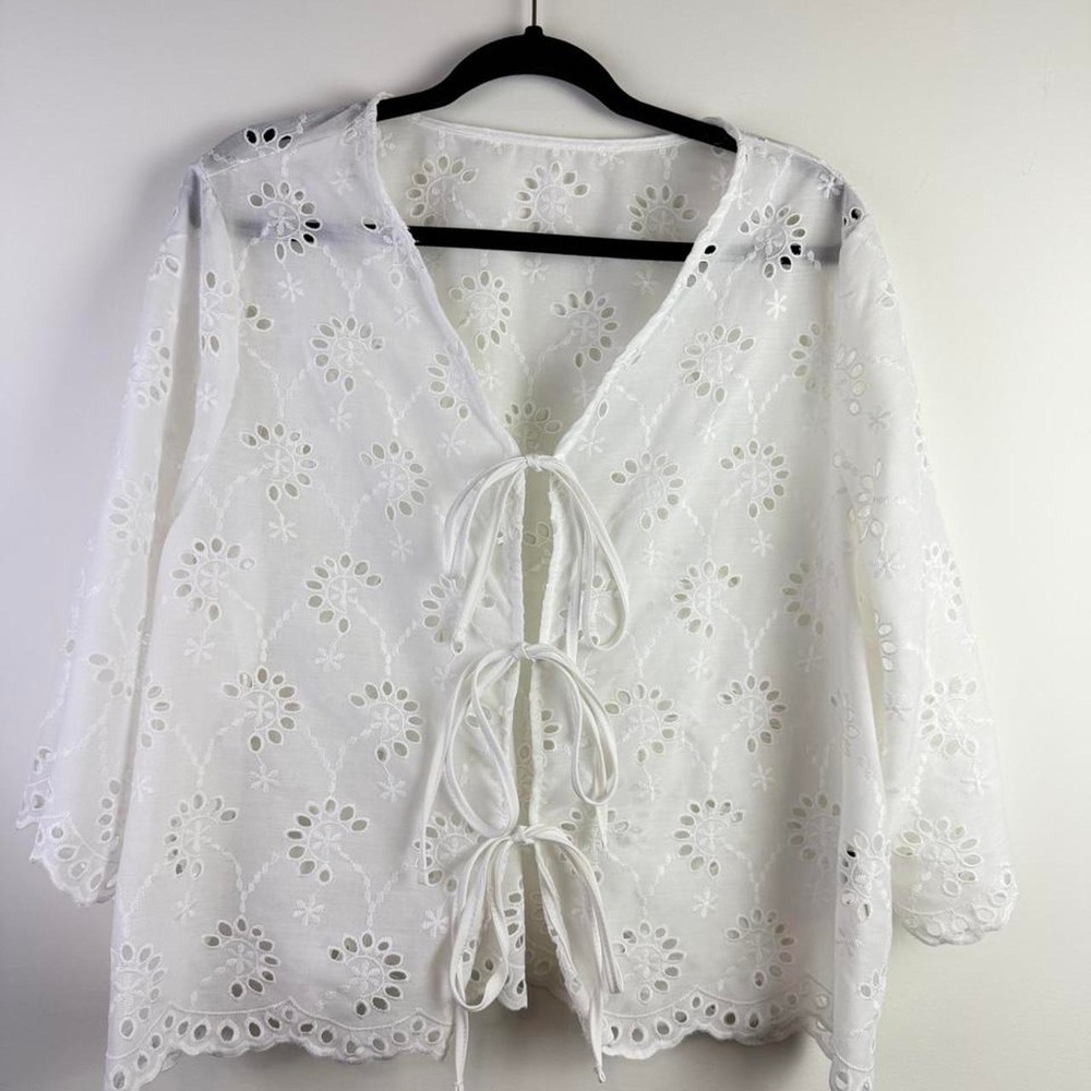 Shein Curve Lace Tie Top 2XL